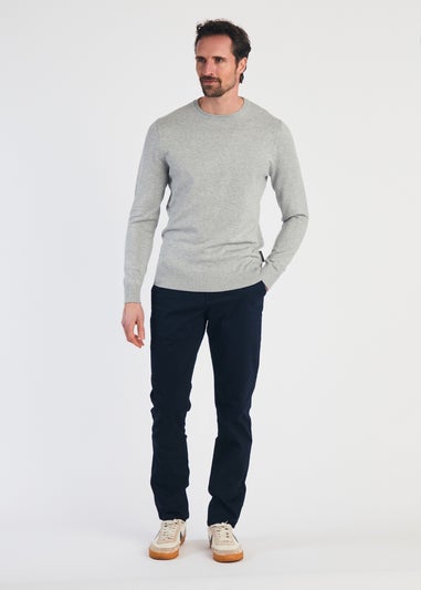 French Connection Light Grey Crew Neck Long Sleeve Knitted Jumper