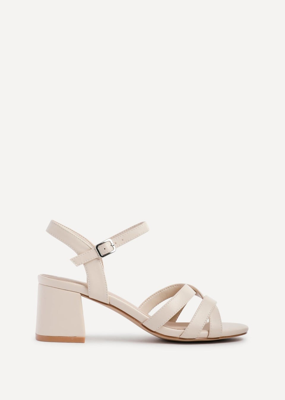 Linzi Flair Sand Faux Leather Heeled Sandals