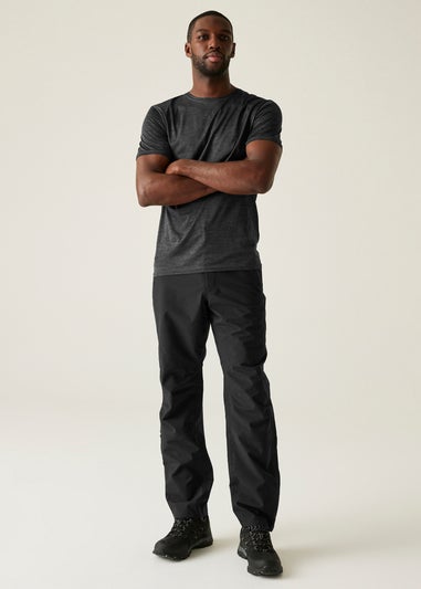 Regatta Black Highton Stretch Waterproof Breathable Isotex Stretch Overtrousers