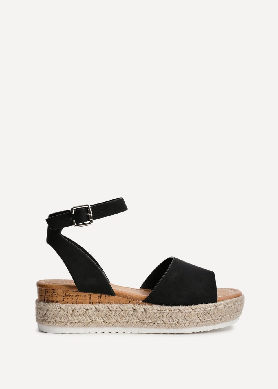 Linzi Paradise Black Espadrille Flatform Sandals