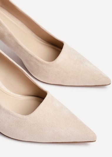 Linzi Kat Sand Faux Suede Court Heels