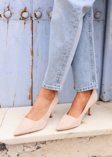Linzi Kat Sand Faux Suede Court Heels