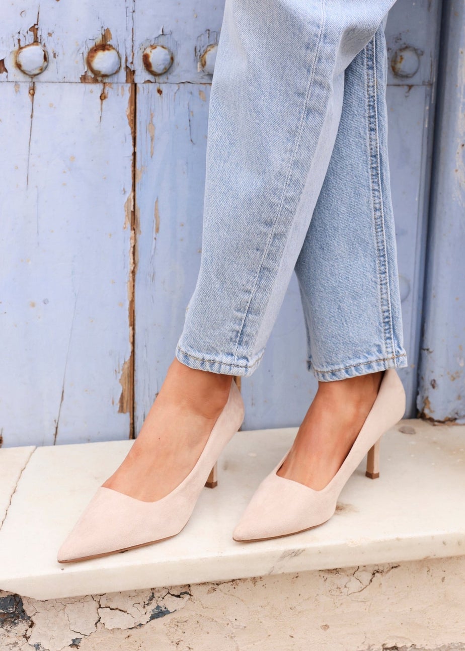 Linzi Kat Sand Faux Suede Court Heels