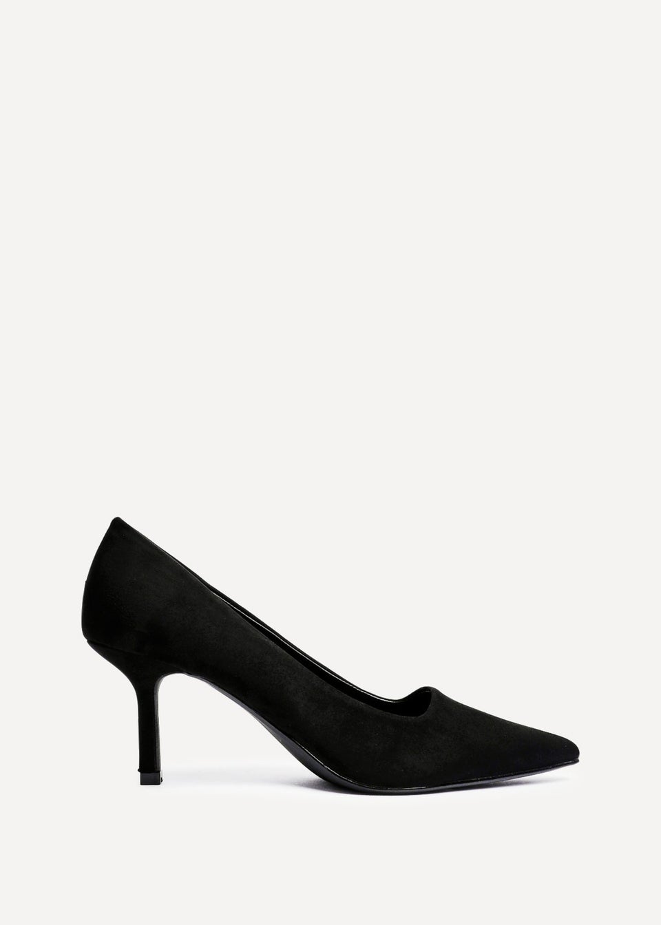 Linzi Kat Black Faux Suede Court Heels
