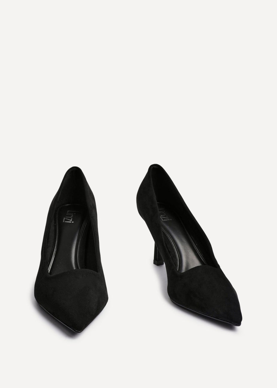 Linzi Kat Black Faux Suede Court Heels