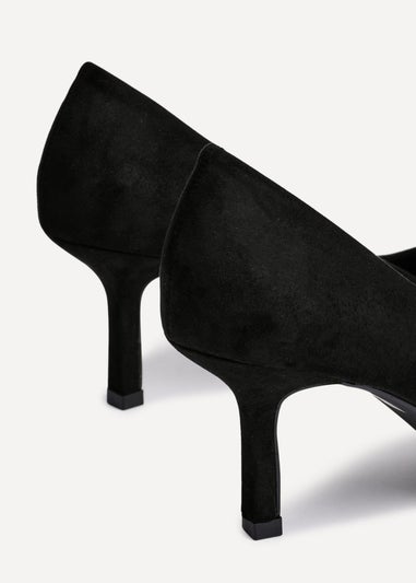 Linzi Kat Black Faux Suede Court Heels