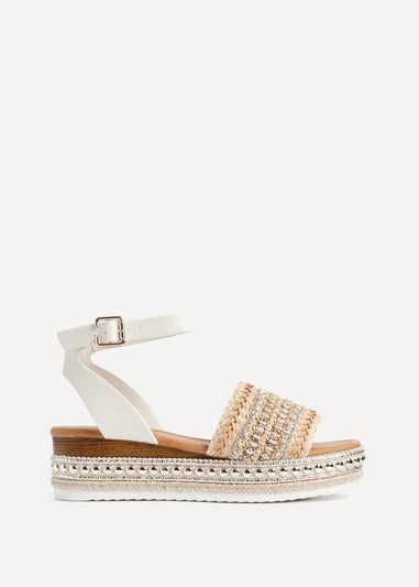Linzi Opulant Gold Embellished Espadrille Flatform Sandals