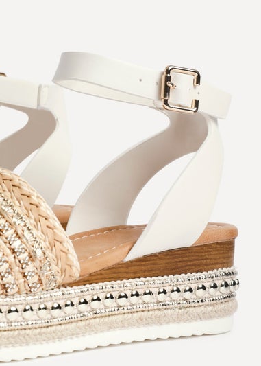 Linzi Opulant Gold Embellished Espadrille Flatform Sandals
