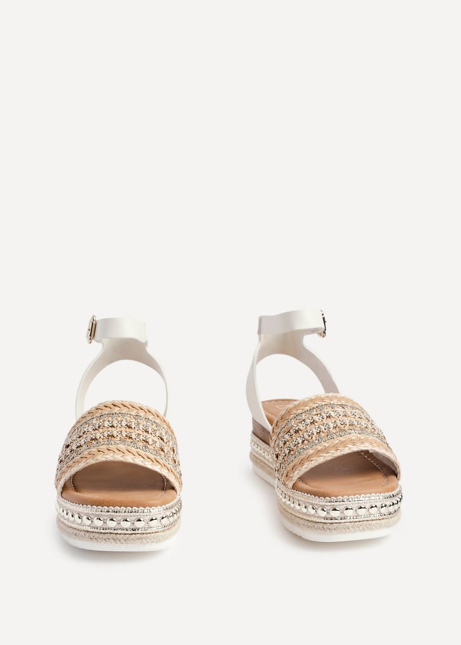 Linzi Opulant Gold Embellished Espadrille Flatform Sandals