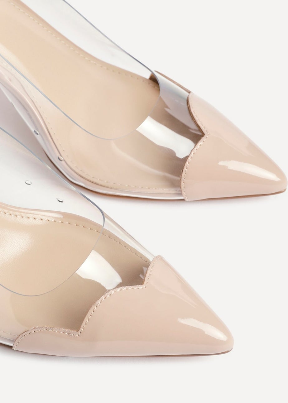 Linzi Nolita Sand Perspex Patent Mix Slingback Court Heels