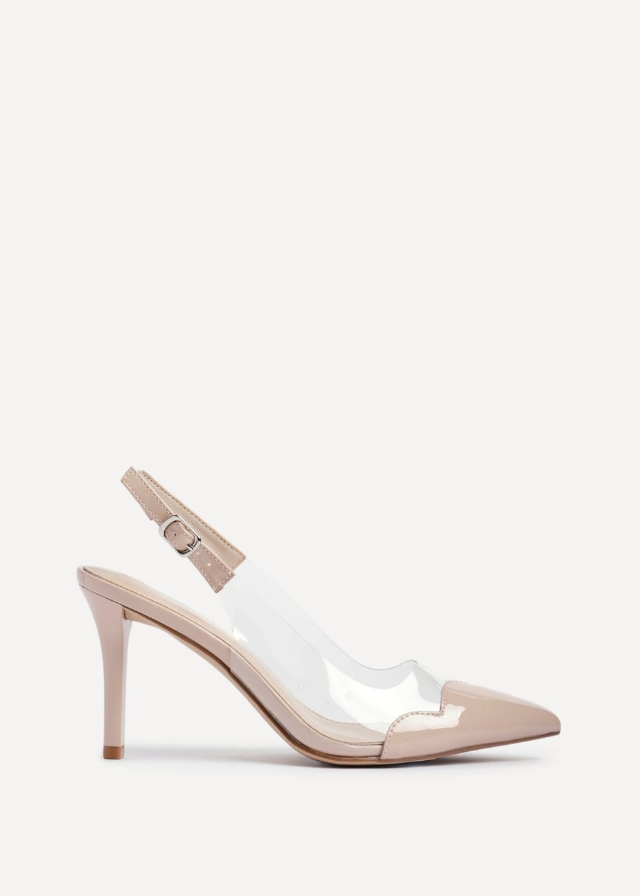 Linzi Nolita Sand Perspex Patent Mix Slingback Court Heels