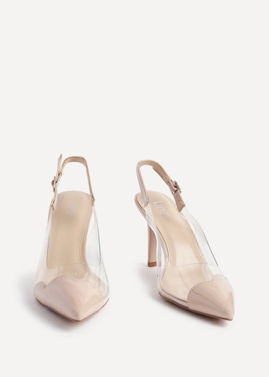 Linzi Nolita Sand Perspex Patent Mix Slingback Court Heels