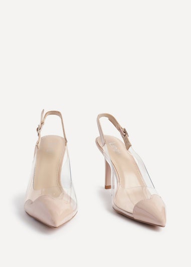 Linzi Nolita Sand Perspex Patent Mix Slingback Court Heels