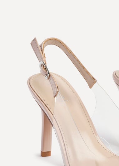 Linzi Nolita Sand Perspex Patent Mix Slingback Court Heels