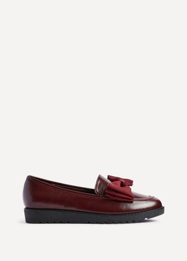 Linzi Cathy Burgundy High Shine Classic Slip On Loafer