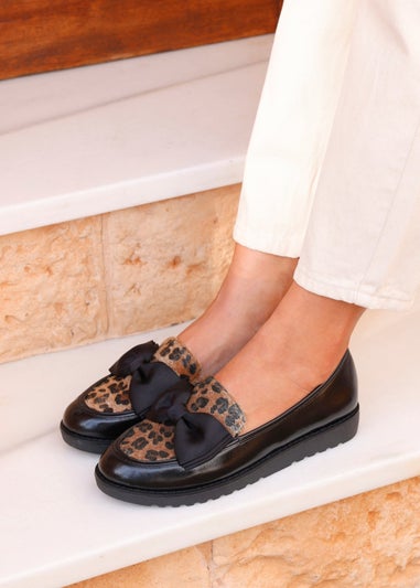 Linzi Cathy Multi Leopard Print Classic Slip On Loafer