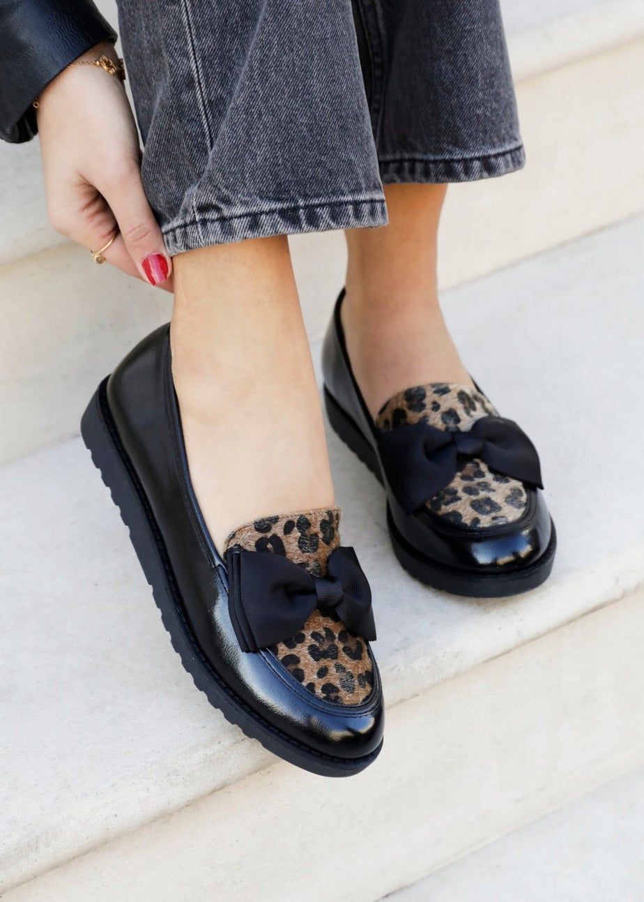 Linzi Cathy Multi Leopard Print Classic Slip On Loafer