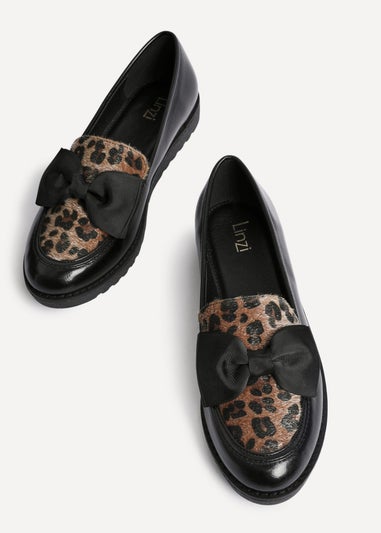Linzi Cathy Multi Leopard Print Classic Slip On Loafer
