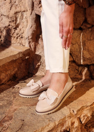 Linzi Cathy Camel Patent Classic Slip On Loafer