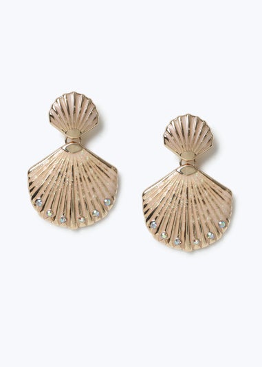 Muse Gold Sea Shell Drop Earrings