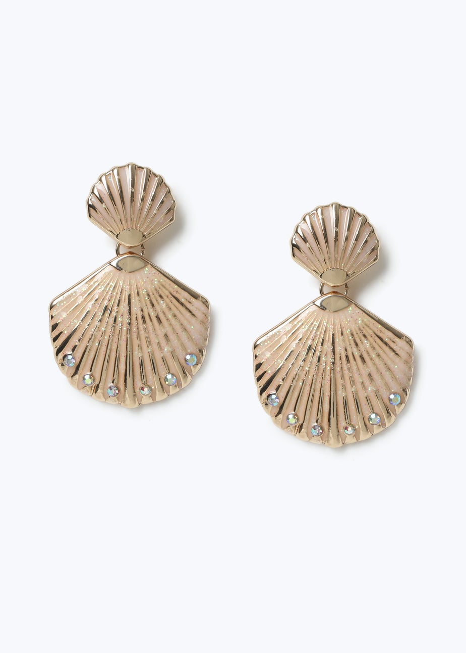 Muse Gold Sea Shell Drop Earrings