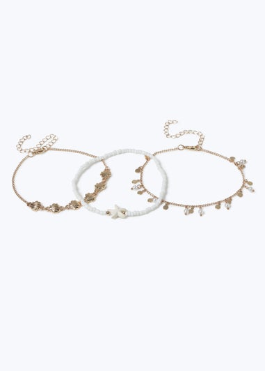 Muse 3 Pack Gold Beach Anklets