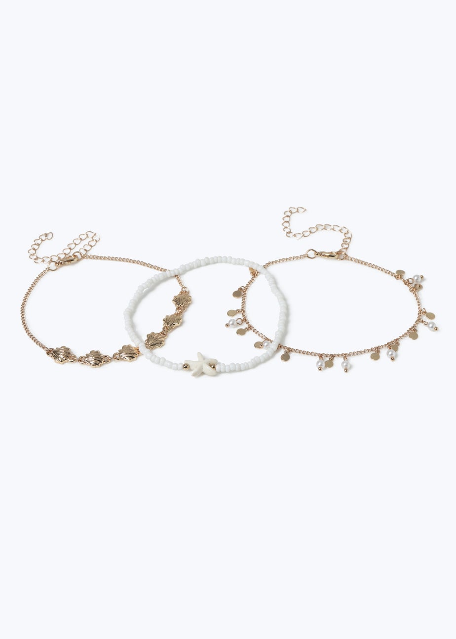 Muse 3 Pack Gold Beach Anklets