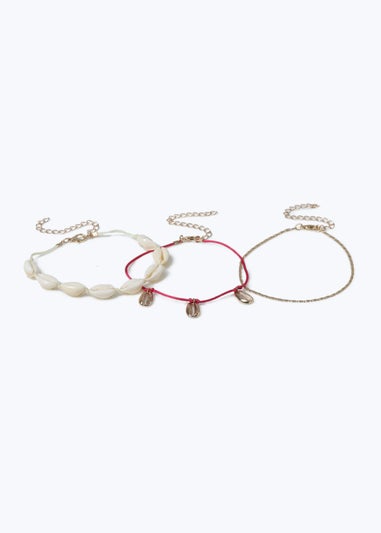 Muse 3 Pack Pink Beach Anklets