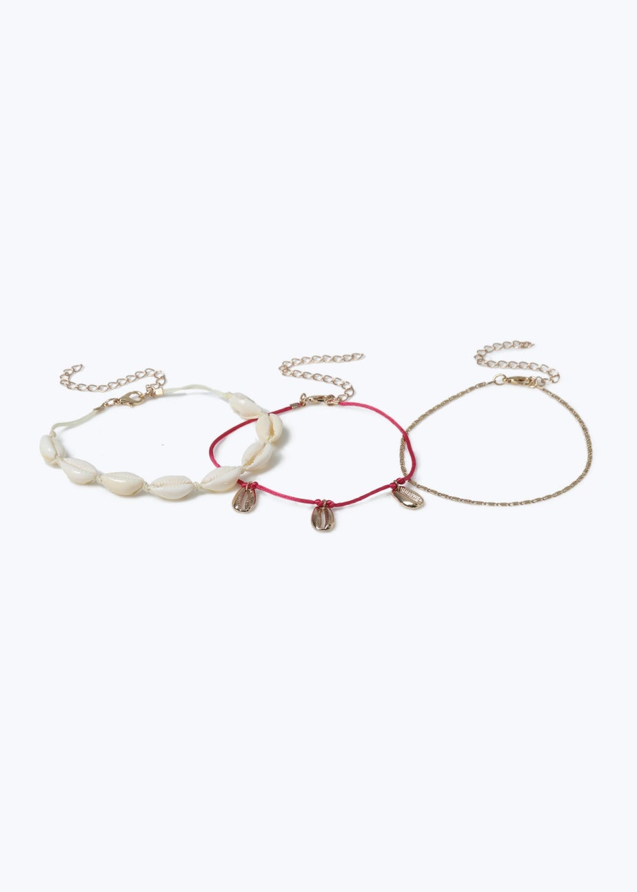 Muse 3 Pack Pink Beach Anklets
