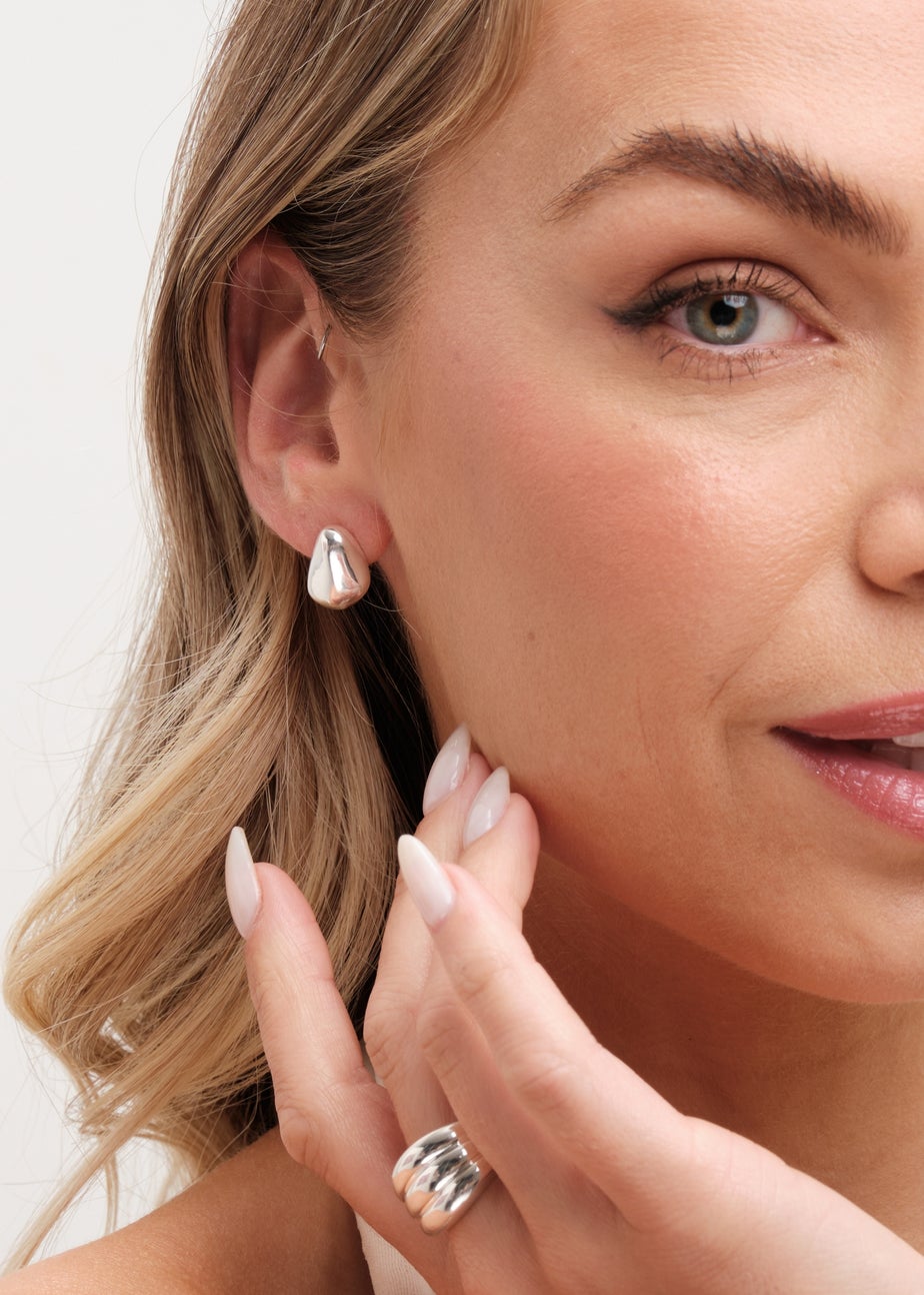 Simply Silver Sterling Silver 925 Polished Nugget Stud Earrings