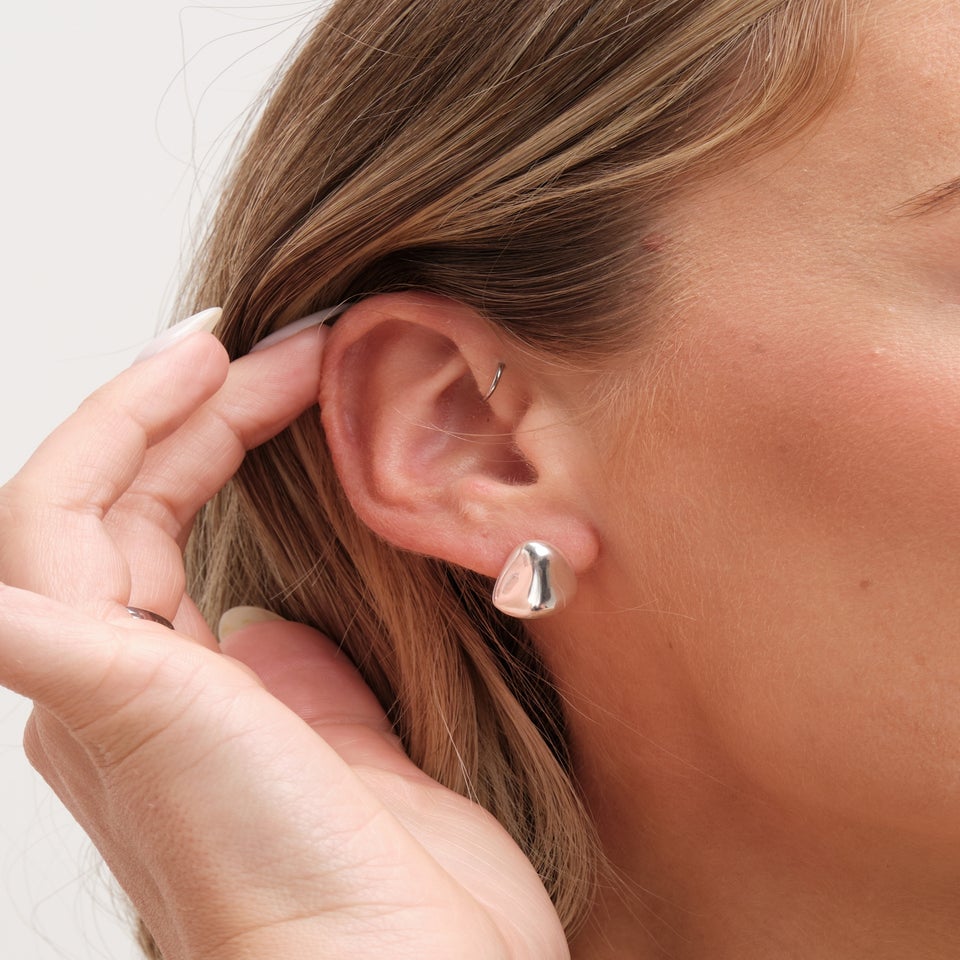 Simply Silver Sterling Silver 925 Polished Nugget Stud Earrings