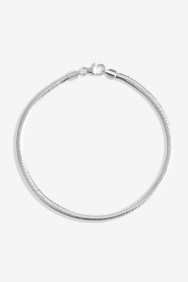 Simply Sterling Silver 925 Fine Flat Snake Chain Bracelet