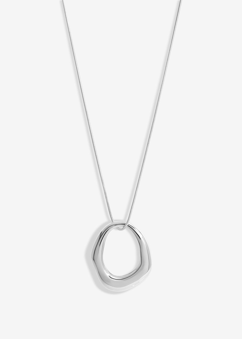 Simply Sterling Silver 925 Polished Molten Open Pendant