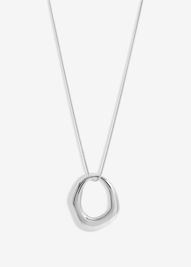 Simply Sterling Silver 925 Polished Molten Open Pendant