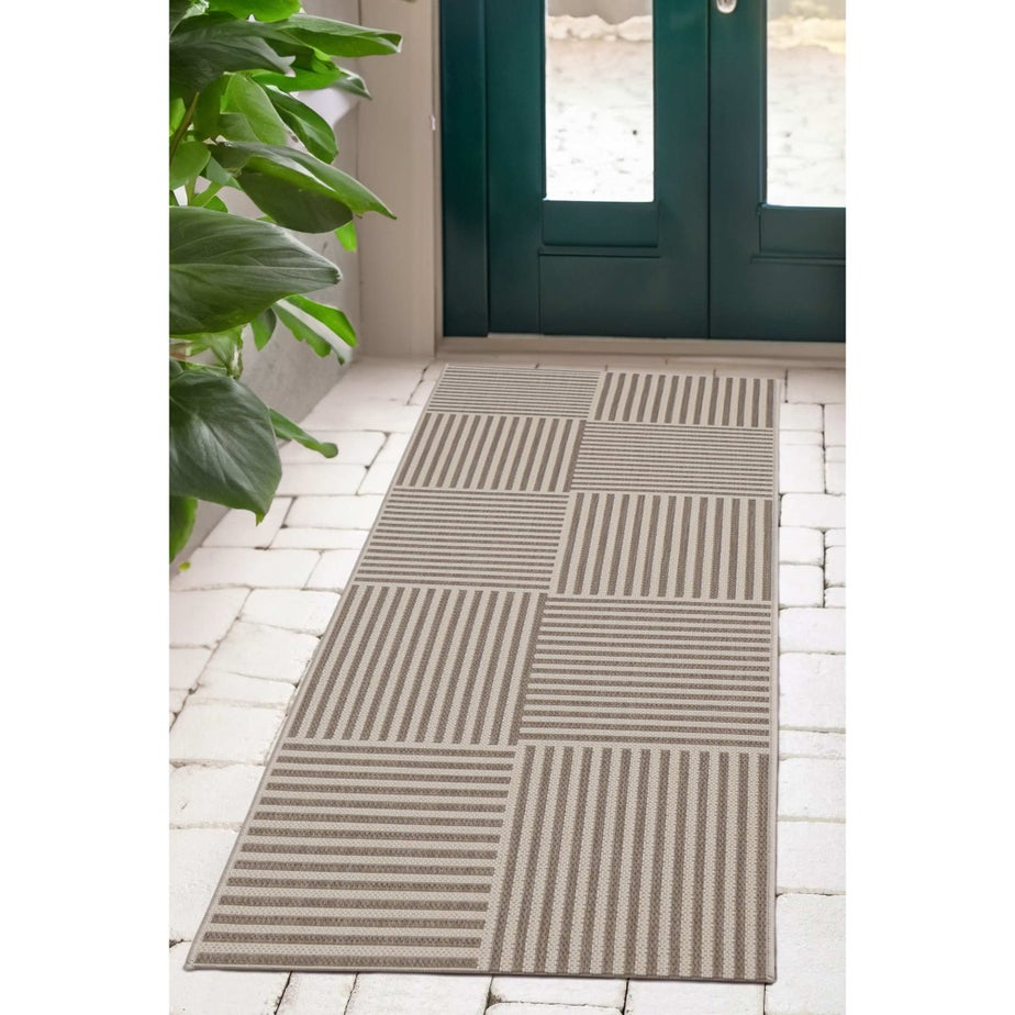 Homemaker Natural Multistripe Design Runner Rug