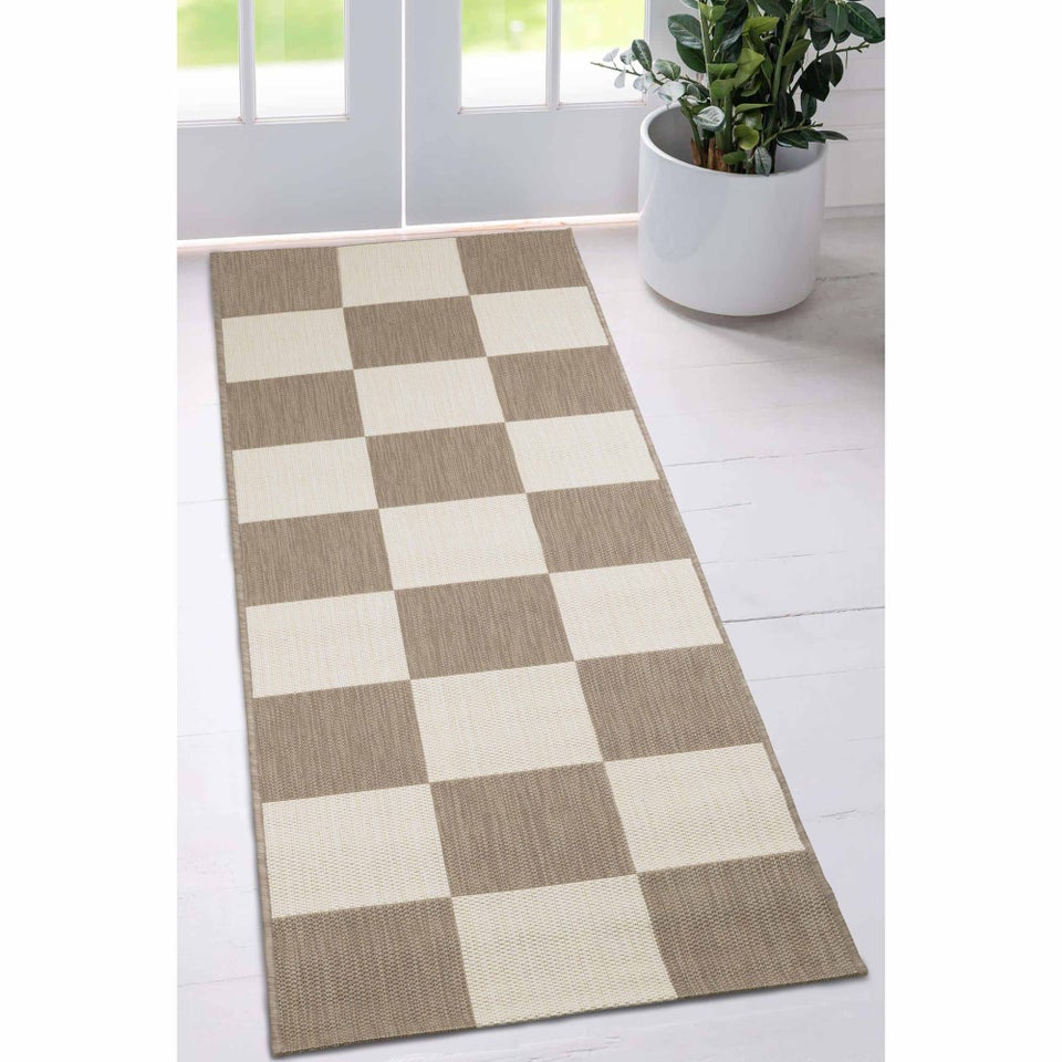 Homemaker Natural Chequer Runner Rug
