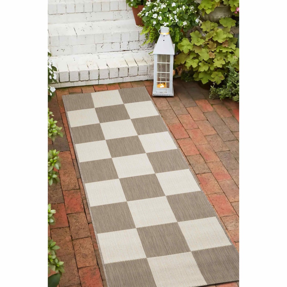 Homemaker Natural Chequer Runner Rug
