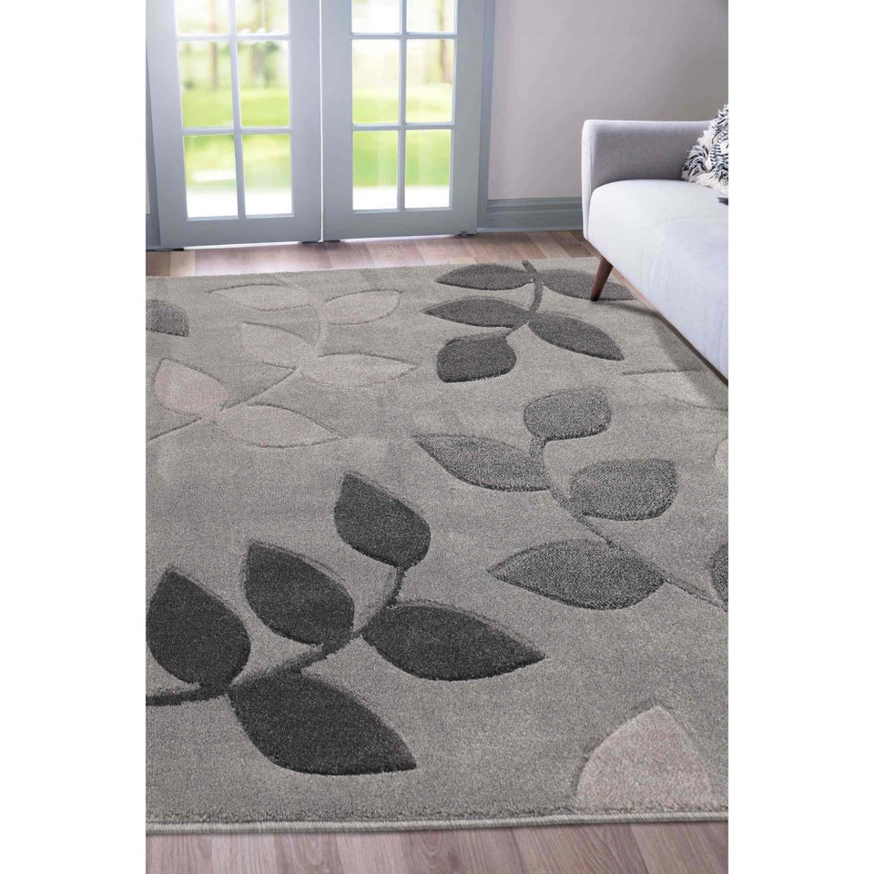 Homemaker Grey Leaf Design Rug