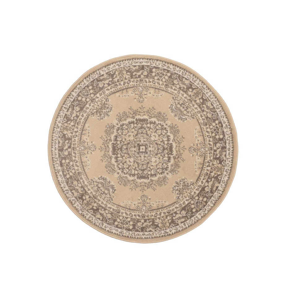 Homemaker Traditional Natural Round Rug