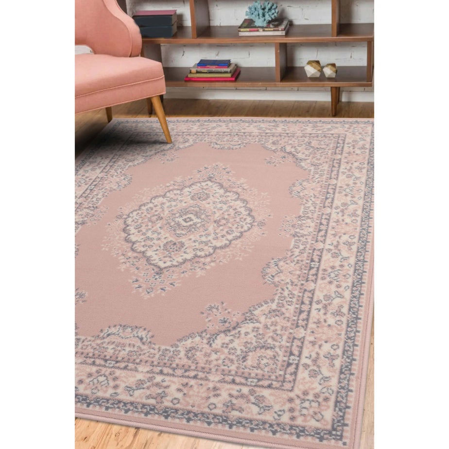 Homemaker Pink Traditional Rug