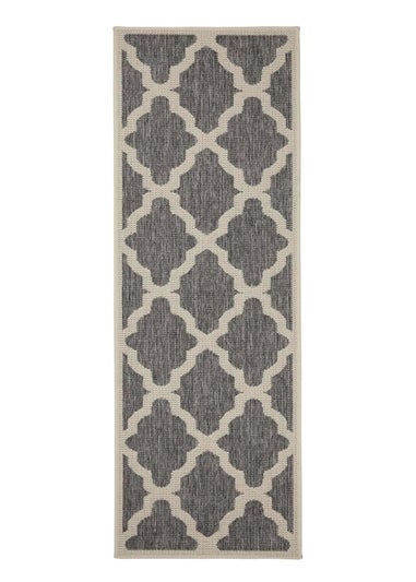 Homemaker Steel Trellis Gel Flatweave Runner Rug
