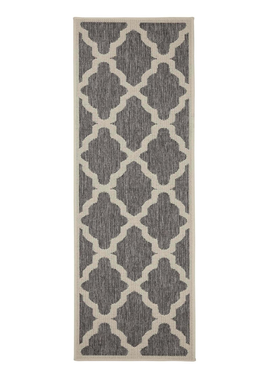 Homemaker Steel Trellis Gel Flatweave Runner Rug