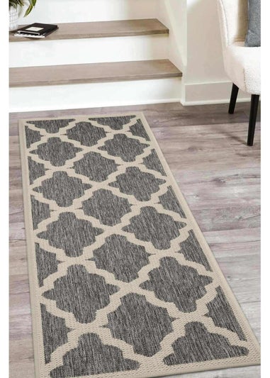 Homemaker Steel Trellis Gel Flatweave Runner Rug