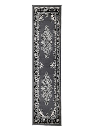 Homemaker Grey Traditional Runner Rug