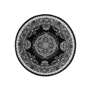 Homemaker Traditional Black Round Rug