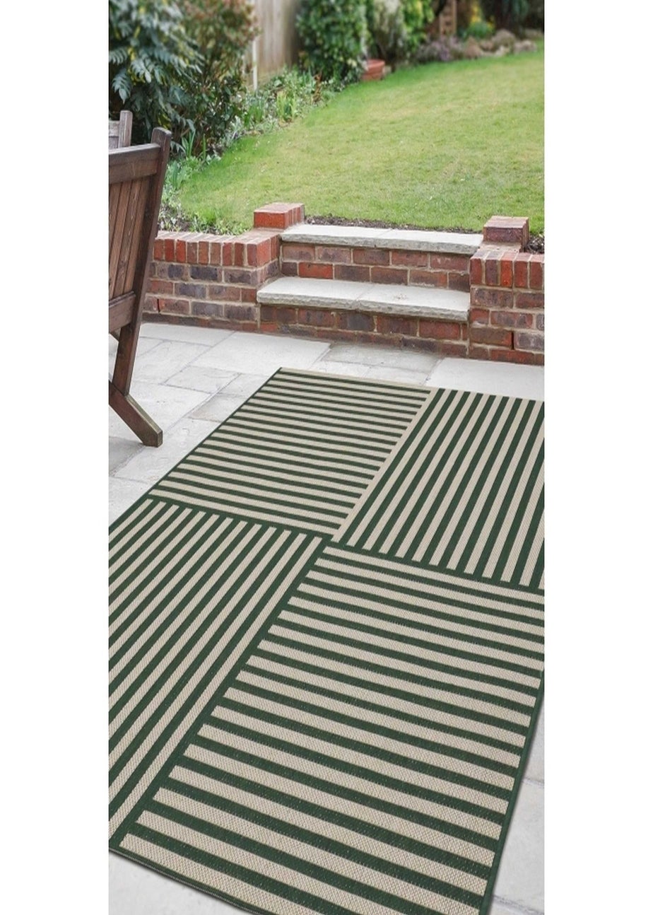 Homemaker Green Multistripe Design Rug