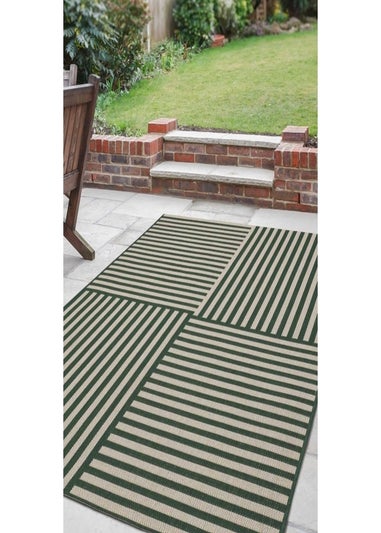 Homemaker Green Multistripe Design Rug