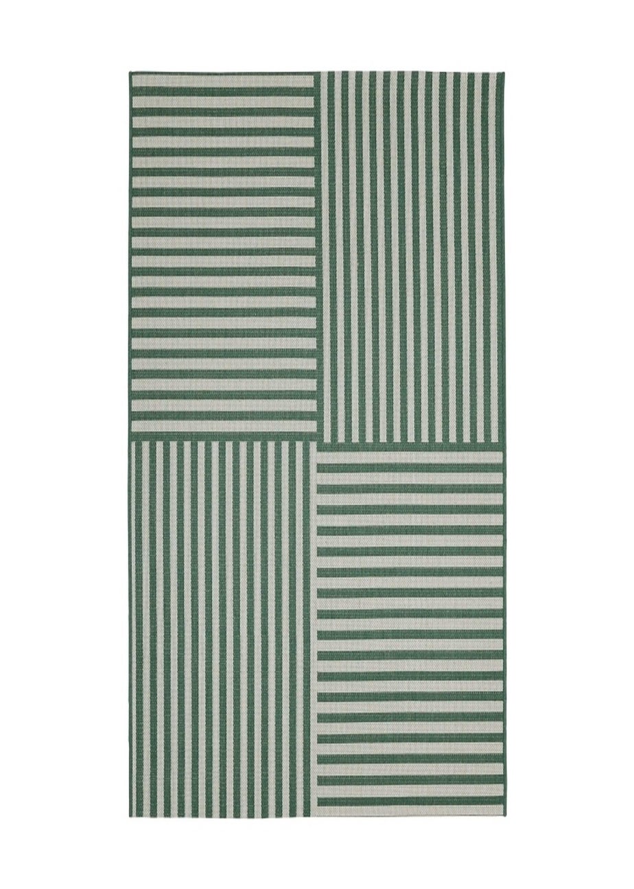 Homemaker Green Multistripe Design Rug