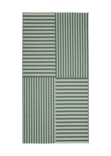 Homemaker Green Multistripe Design Rug