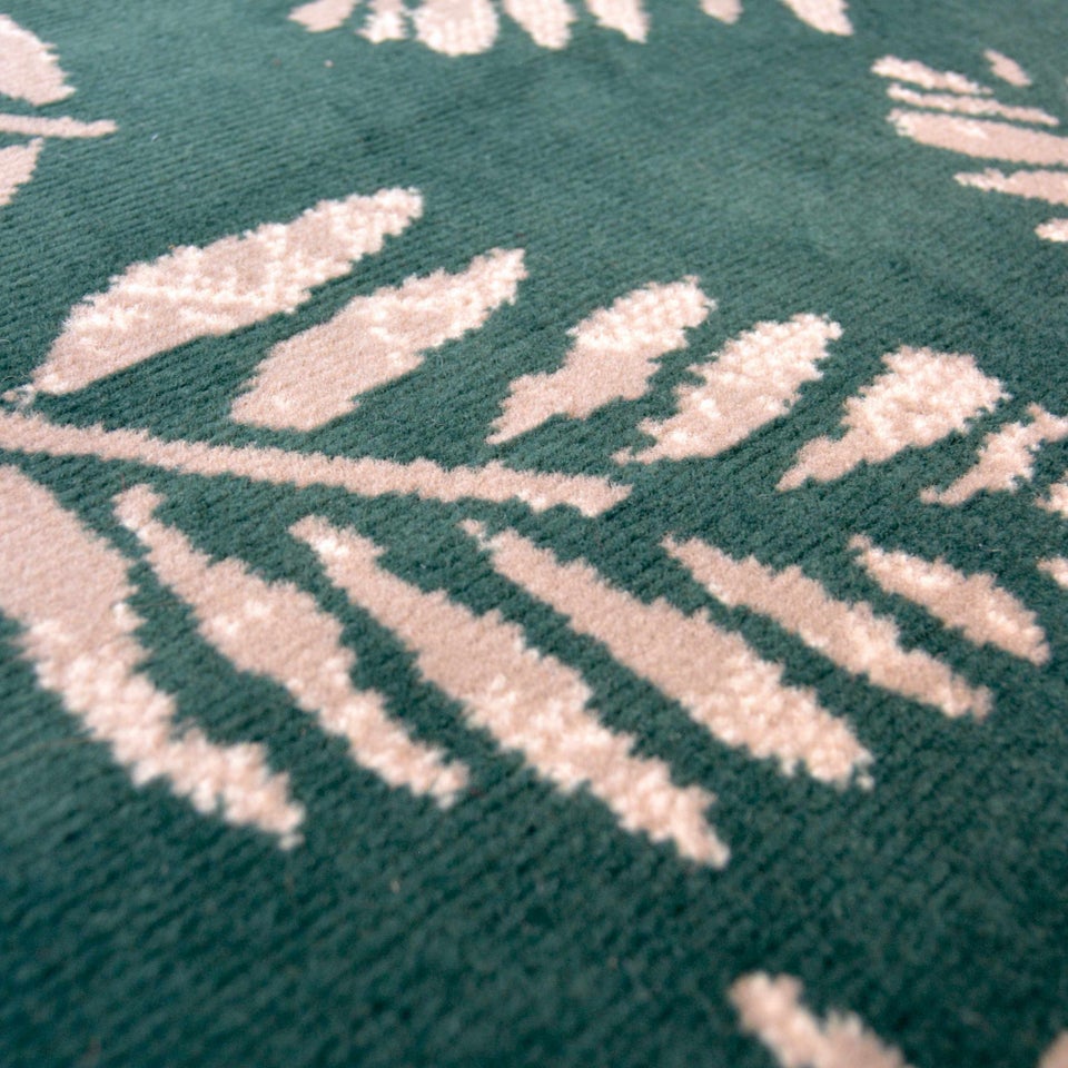Homemaker Green Leaf Print Rug